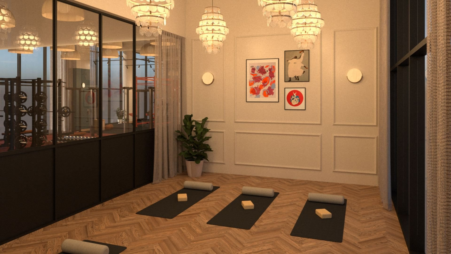 boutique yoga room
