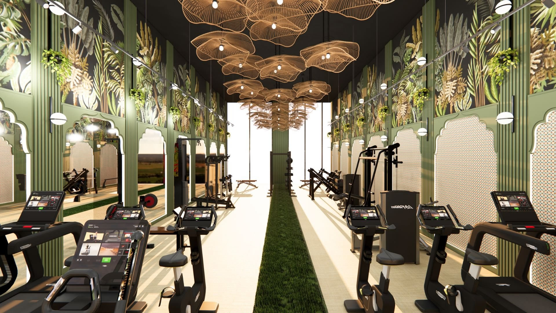Coast Premium Ltd gym interior render cardio machines